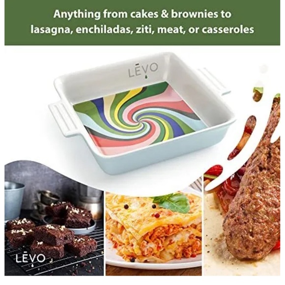 This is an 8 inch x 8” porcelain baking dish by Levo. It is new in the box - Picture 4 of 8